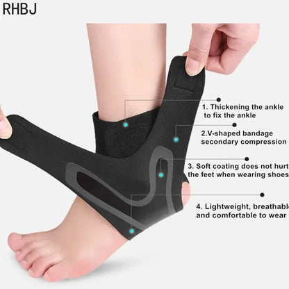 RHBJ 1Pcs Sports Compression Ankle Support Brace Ankle for Men Women Anti-sprain Stabilizer Foot Care Tool for Running Football