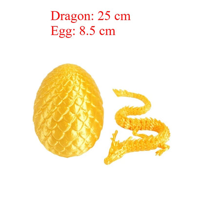 Articulated Dragon Figurine 3D Printed Dragon Egg Mini Model Home Desk Car Ornament Art Craft Decor for Indoor Daily Scenes