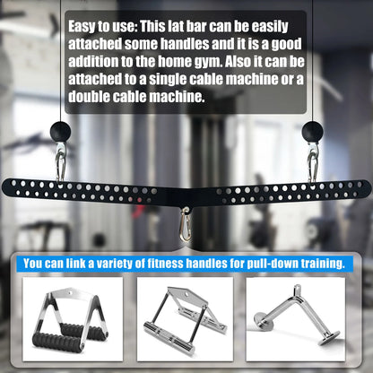 Multi-Grip LAT Pull Down Bar for Home Gym Fitness Spreader Plate LAT Pulldown Attachments for Pulley System Cable Machine