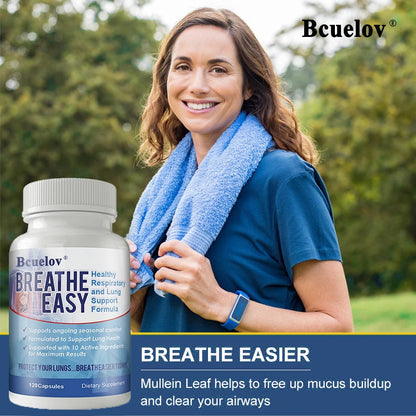 Lung Health Supplements - Helps Strengthen Comfort To The Lungs and Bronchial System Supports Clear Lungs and Easy Breathing