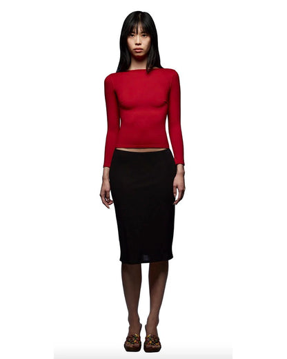 Tank cherry red long-sleeved T-shirt tight multi-color high-elasticity base layer cleanfit top