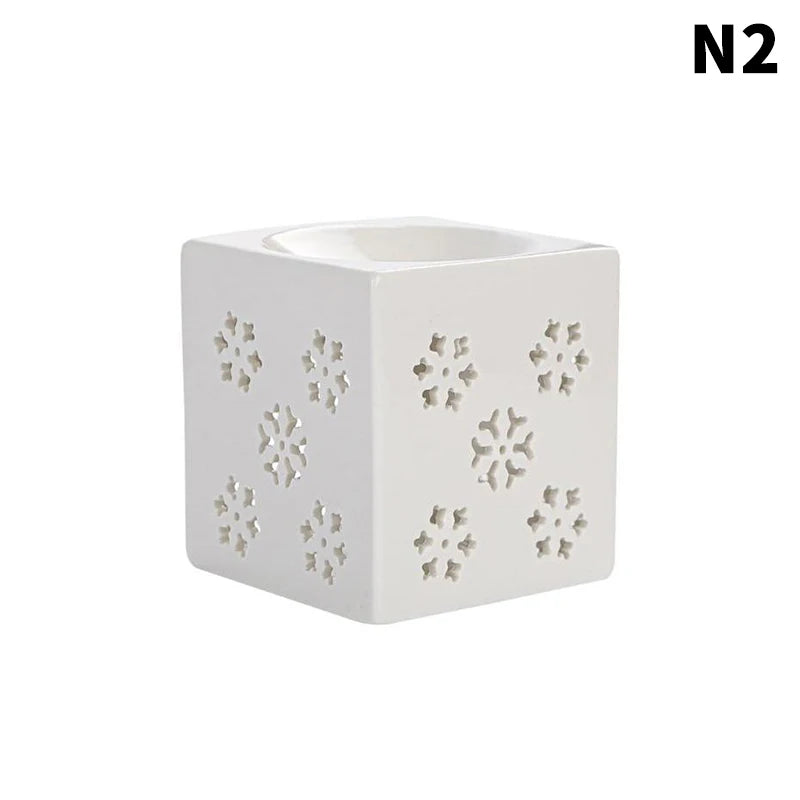 White Ceramic Hollow Incense Burner Candle Essential Oil Aromatherapy Diffuser Middle East Home Decor Ornament