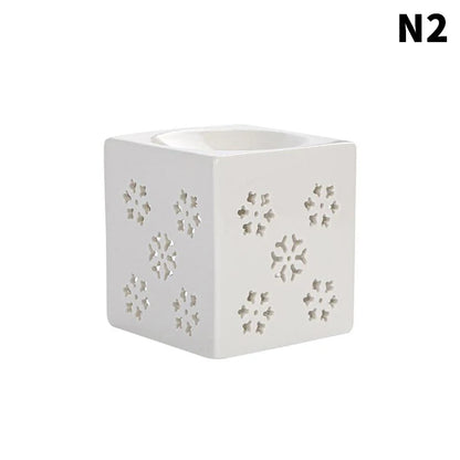 White Ceramic Hollow Incense Burner Candle Essential Oil Aromatherapy Diffuser Middle East Home Decor Ornament
