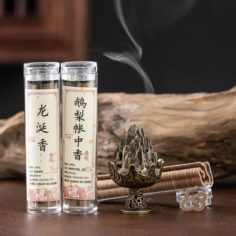 XiaoXiangyun Incense Coil Long-lasting Fragrance Meditation Incense Coil Pure Natural Coil Incense Mini Incense Burner Incense