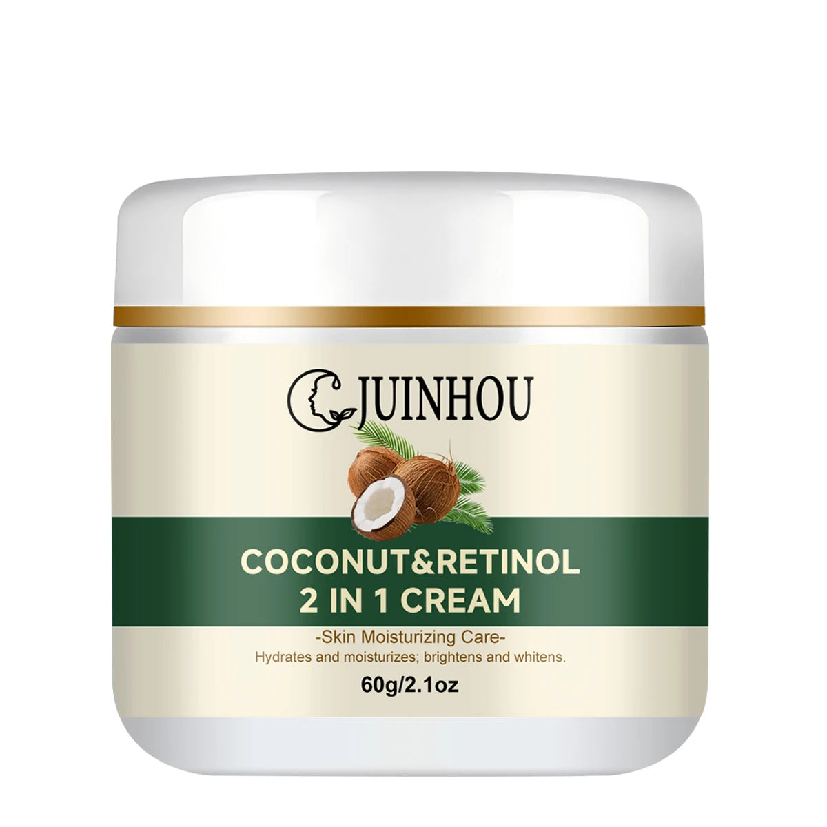 JUINHOU Natural Coconut Oil Brightening Face Cream Deep Hydrating Moisturizer Brighten Face Gentle Daily Skin for All Skin Types