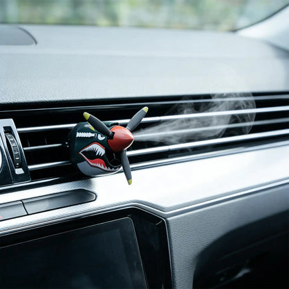 Car Fragrance Diffuser Fighter Plane Shark Nose Aromatherapy Car Scent Diffuser Homage to Mechanical Classics Unique Stylish Dif