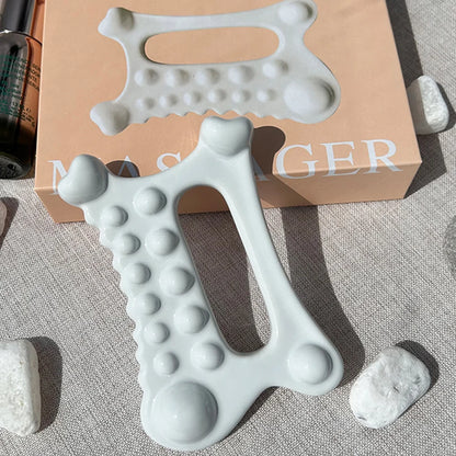 Ceramic Gua Sha Massager Body Skin Scraping Facial Guasha for Slim Face and Body Muscle Relaxation