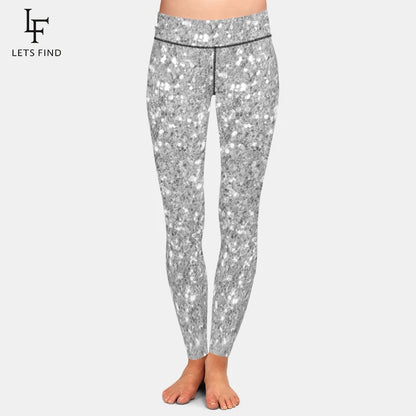 LETSFIND New Arrival Women Leggings High Waist Sexy Women Pants 3D Red Glitter Texture Print Fitness Slim Girls Stretch Leggings