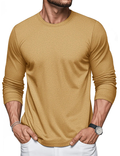MAGCOMSEN Men's Long Sleeve T-Shirt Cotton Crew Neck T-Shirt Casual Light Work Spring and Autumn Tops