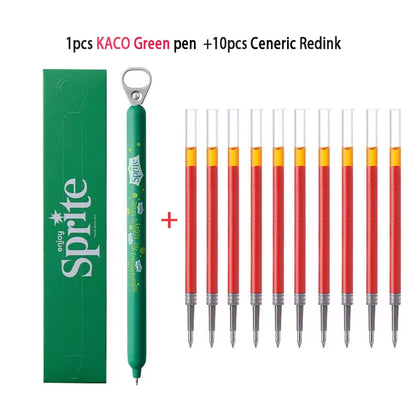 New KACO x Sprite Limited Edition Gel Pen,Dual Ball Pen Quick Drying Stylo 0.5mm Click Smooth Writing For School&Journaling