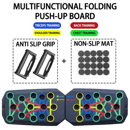 Portable Foldable Push-up Board Set with Ergonomic Handles – Versatile Fitness Tool Targeting Chest, Abdominal