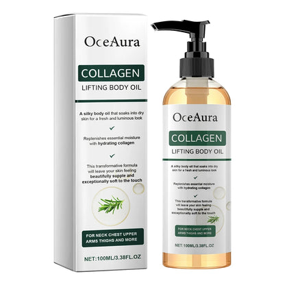 OceAura Collagen Body Oil Firming Lifting Whole Body Skin Deep Hydration Moisturizing Refreshing Rosemary Lift Body Oil Dry Skin