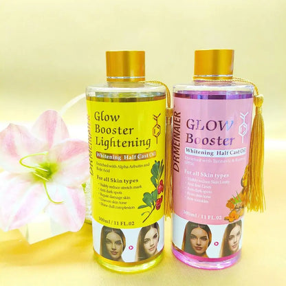 Face Ligthening Massage Oil with Arbutin Kojic Acid, Turmeric Oil for Glowing Skin, Brightening Moisturizing Peeling Oil 300ml