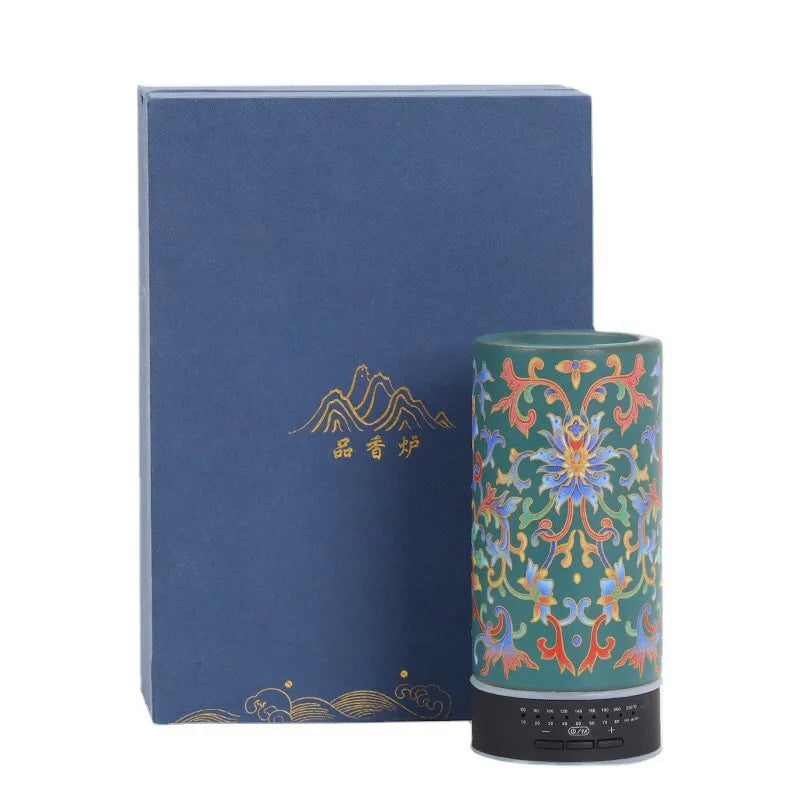 Electronic Incense Burner Enamel Ceramics Charge At Regular Time Temperature Regulation Incense Burner Ornament Gift Box