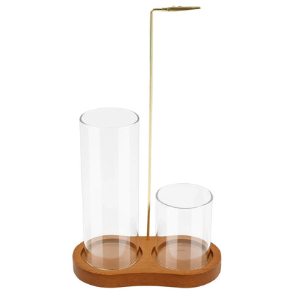 2in1 Incense Holder Anti-Ash Flying Incense Burner with Removable Glass Ash Catcher and Incense Sticks Organizer Home Decoration