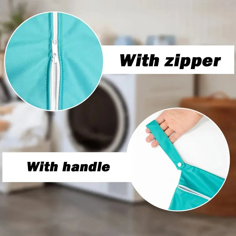 Travel Laundry Bags with Zip, Waterproof Laundry Bag Travel, Reusable Wet Bag with Zip, Waterproof Laundry Bag for Fitness
