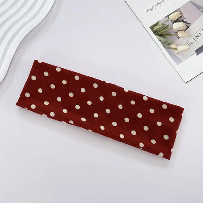 Women's Hair Band Yoga Elastic Headband With Polka Dots, Fashion Makeup Headbands, Hair Accessories, Sports And Fitness Headwear