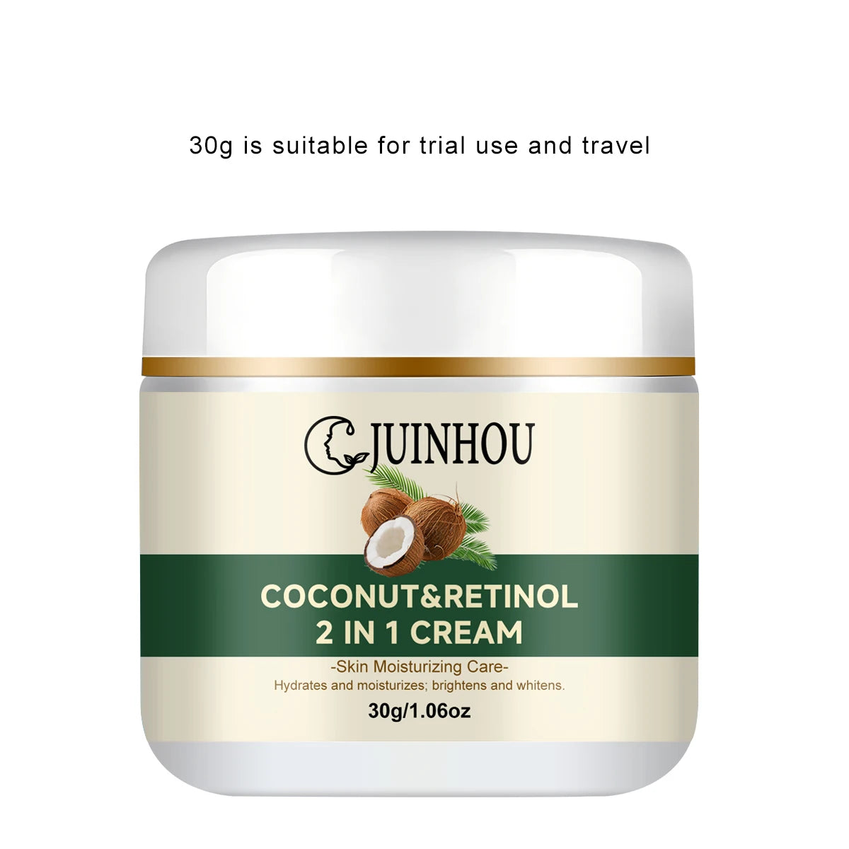 JUINHOU Natural Coconut Oil Brightening Face Cream Deep Hydrating Moisturizer Brighten Face Gentle Daily Skin for All Skin Types