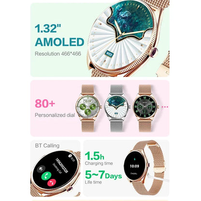 VALDUS VL60 Pro 2025 New Smartwatch For Women Men  AMOLED Screen Bluetooth Call IP68 Waterproof  Fitness Sports Smart Watch Gift