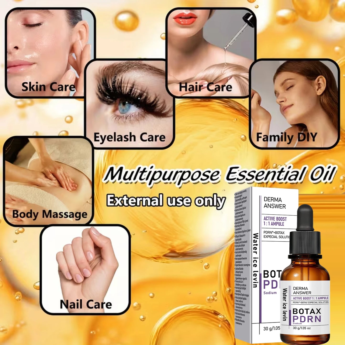 Hyaluronic Acid & Vitamin C Face Oil with Niacinamide - Moisturizing Firming Brightening Ampoule Facial Oil for All Skin Types
