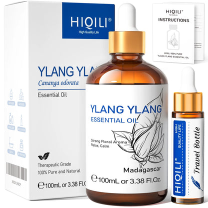 HIQILI Therapeutic Grade Essential Oil 100ml for Massage Relaxation Air Freshener Bergamot Peppermint Vanilla Chamomile Thyme