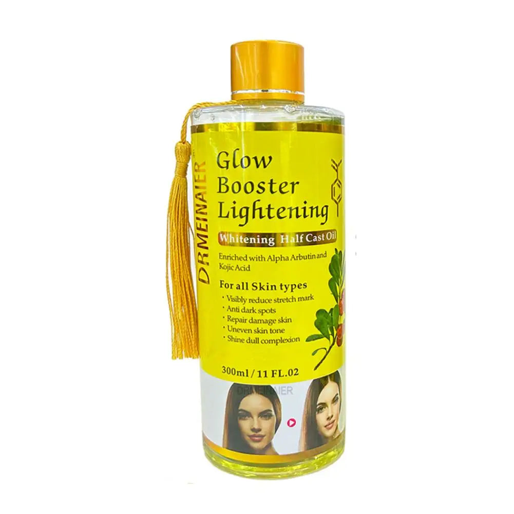 Face Ligthening Massage Oil with Arbutin Kojic Acid, Turmeric Oil for Glowing Skin, Brightening Moisturizing Peeling Oil 300ml