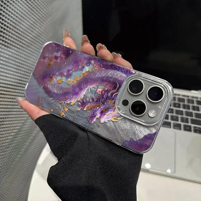 Purple Dragon Phone Case For iPhone 17 17 pro 16 15 Pro Max 17air 14pro 11 13 12promax  xr xsmax  Cover