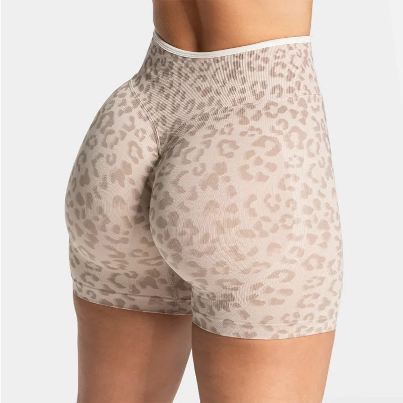 Women's Leopard Print High Waisted Yoga Shorts Fashion Comfortable Quick-dry Tight Ventilate Hip Lift Multi Style Fitness Shorts