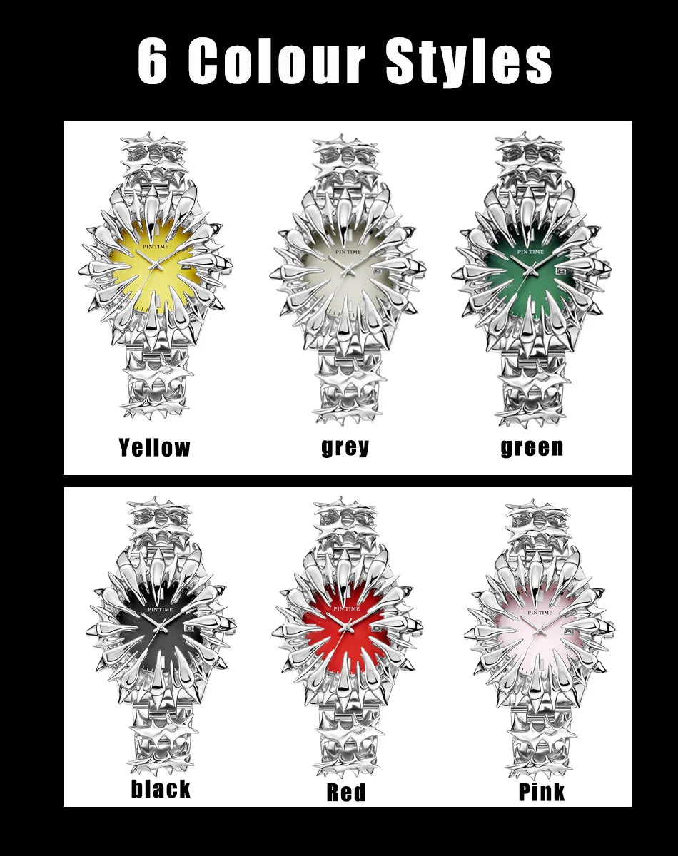Y2K Watch European American Watches Irregular Dragon Scale Pointed tin Solder Light Luxury Men Gift Niche Quartz Wristwatch