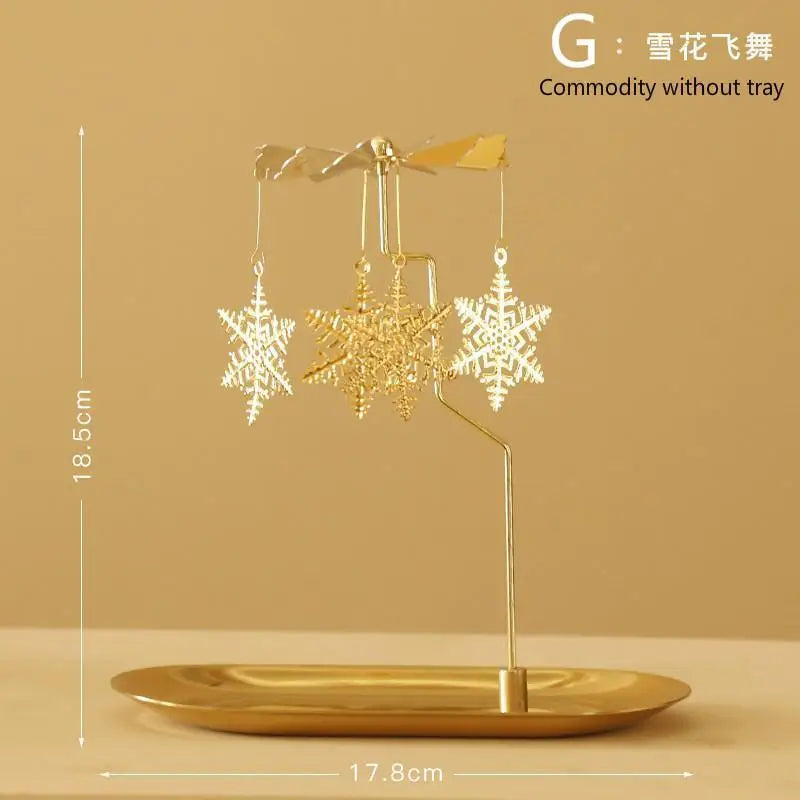 1 Pcs New Lanterns Aromatherapy Candles Trays Rotating Candle Holders Windmills Golden Fragrance Trays Ornaments