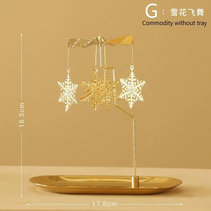 1 Pcs New Lanterns Aromatherapy Candles Trays Rotating Candle Holders Windmills Golden Fragrance Trays Ornaments