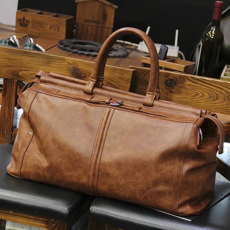 Retro Fashion Men's Handbags Travel Totes Crossbody Bag Large Capacity Luggage Bags Men Luxury Design Handbags Fitness Bag Male