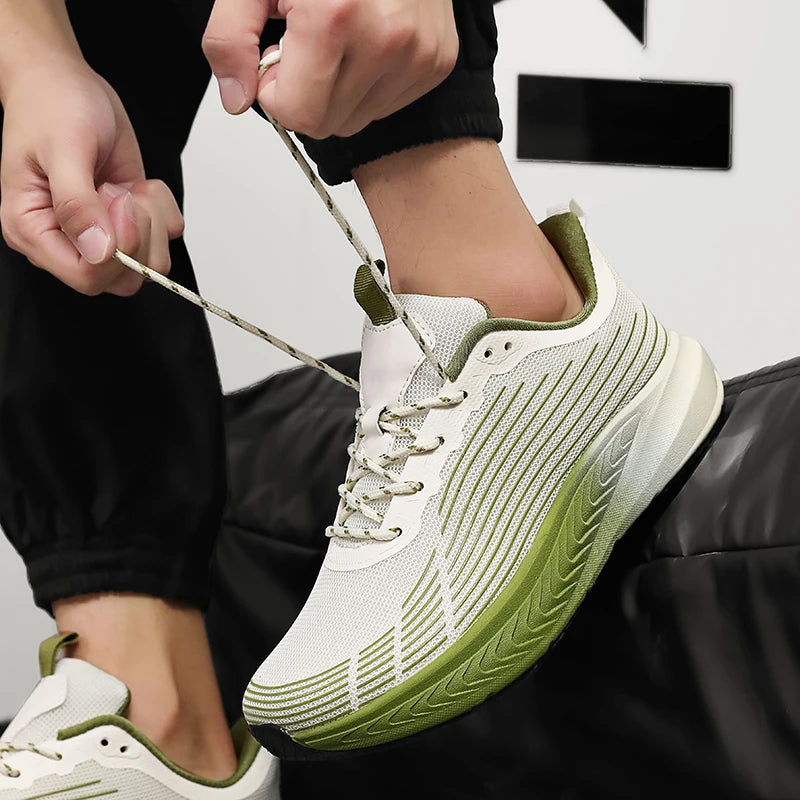 Men's Plus Size Sneaker Big Head Mesh Wide Palm Shoes Outdoor Knitted Breathable Running Fitness Shoes Driving Footwear