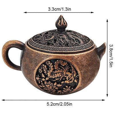 Antique Incense Burner Buddhist Hollow Incenses Holder With Cover Chinese Ancient Mini Censer Ornaments Home Office Decoration
