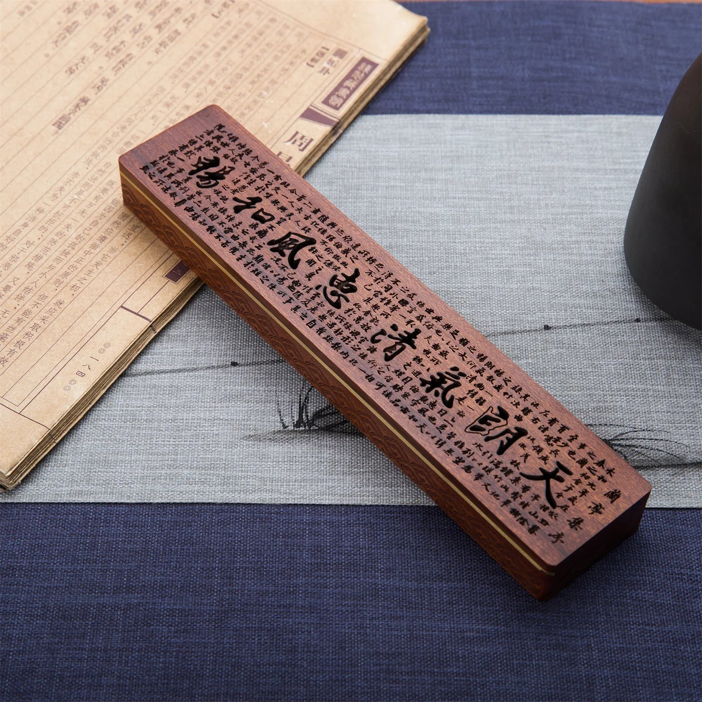 Wooden bed incense burner, cultural and creative Chinese style Zen ornaments, household incense sticks, solid wood creative