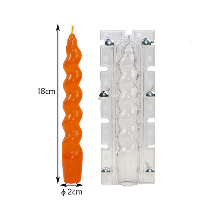 Rotary Twisted Acrylic Candle Mold Split Type Easy Demoulding Rod Wave Gypsum Aromatherapy Plastic Mould Home Ornament DIY Gifts