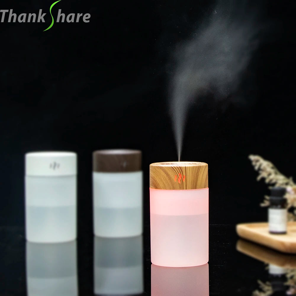 260ML USB Air Humidifier Essential Aroma Oil Diffuser Home Ultrasonic Wood Grain Humidificadores Mist Maker Perfume Umidificador