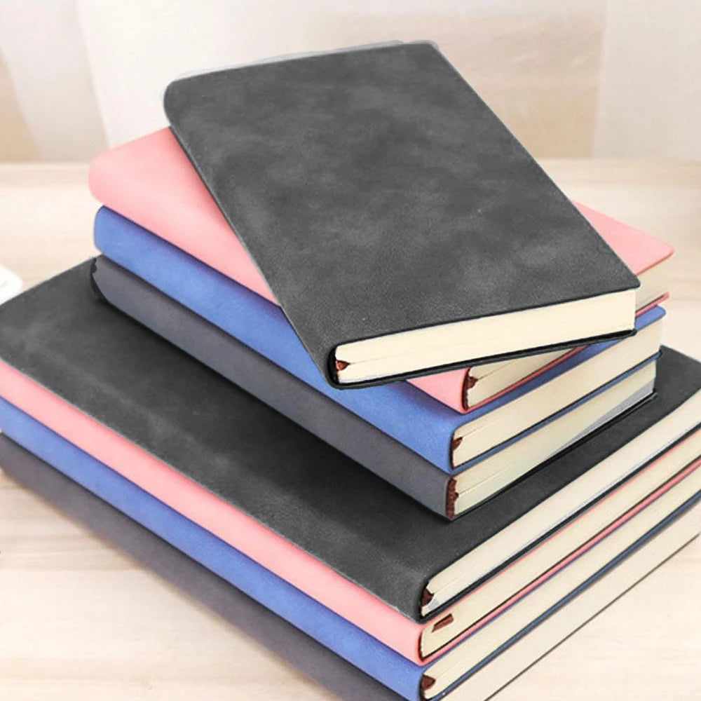 A4 A6 Large Size Notebook, 200/400 Pages Thick Leather Journal, Blank Minimalist Notepad for Office,College,Sketching&Journaling
