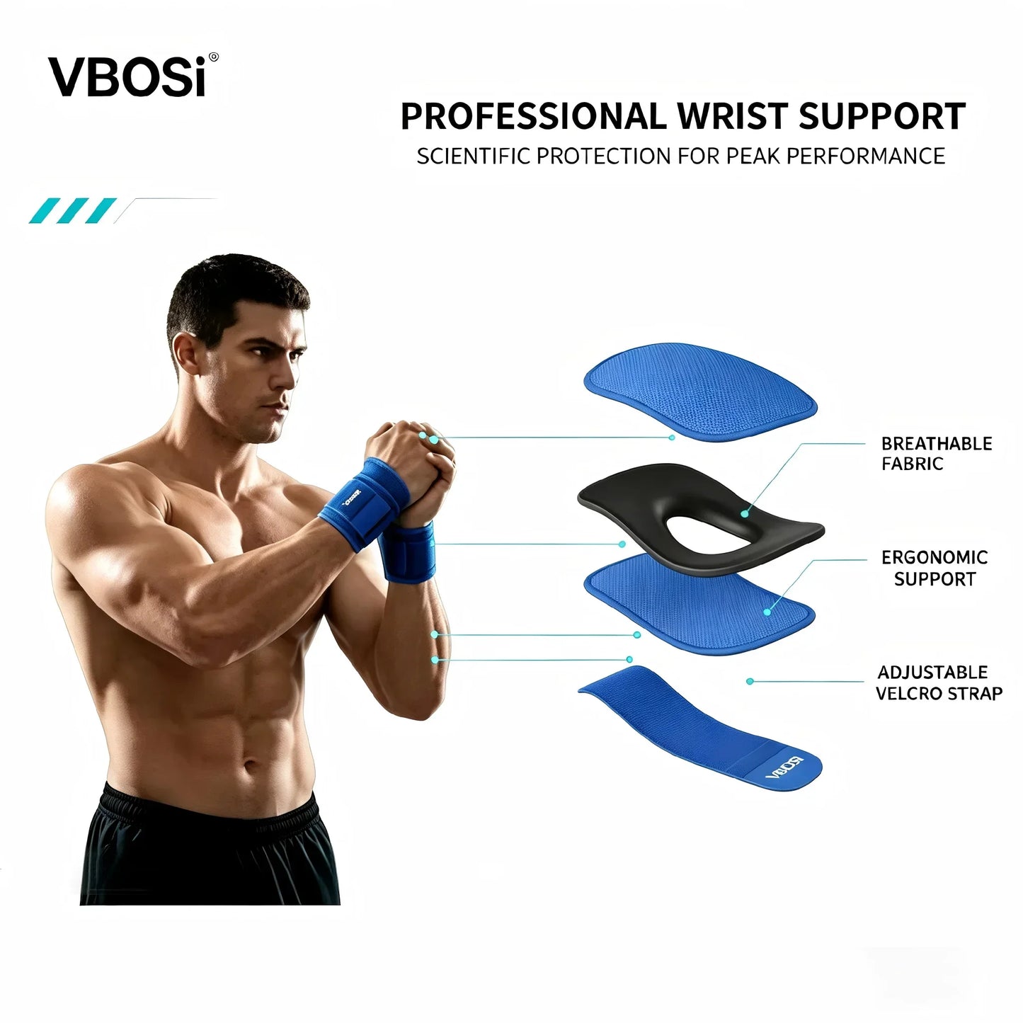 1 Piece Unisex Elastic Wrist Wraps Weight Lifting Brace Guard Band for Gym Fitness Protection Barbell Strap