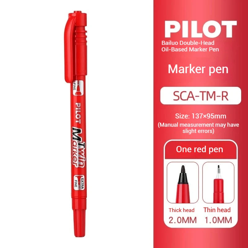 Pilot SCA-TM Dual-Tip Marker,Water-Based Vibrant Quick-Drying Twin-Tip Permanent Ink Pens for Journaling,Scrapbooking&DIY Crafts