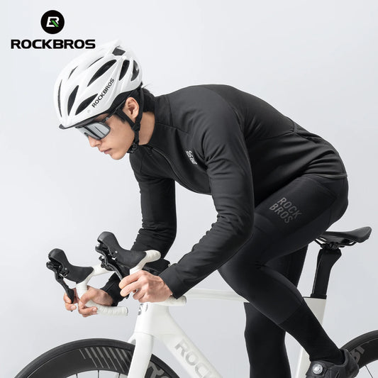 ROCKBROS Autumn Winter Cycling Jacket Windproof Thermal Fleece Warm Coat Heat Storage Windbreaker Overcoat Men Cycling Clothing
