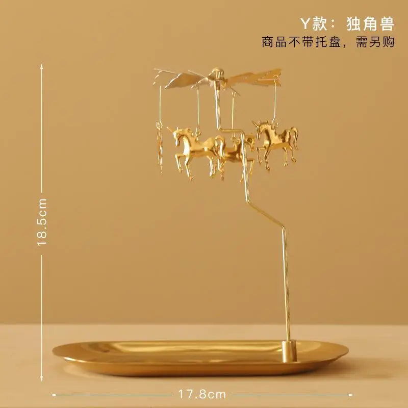 1 Pcs New Lanterns Aromatherapy Candles Trays Rotating Candle Holders Windmills Golden Fragrance Trays Ornaments