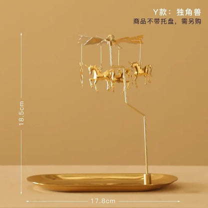 1 Pcs New Lanterns Aromatherapy Candles Trays Rotating Candle Holders Windmills Golden Fragrance Trays Ornaments