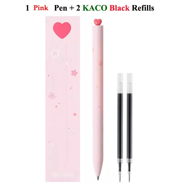 KACO Cute Pink SAKURA Gel Ink Pen Set,0.5mm Smooth Writing Sinature Pens Girls Box Gift for School Office Journaling