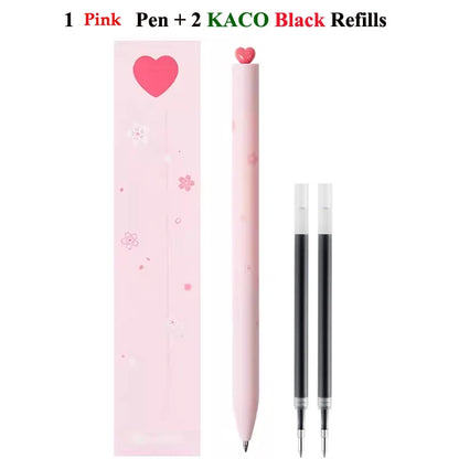 KACO Cute Pink SAKURA Gel Ink Pen Set,0.5mm Smooth Writing Sinature Pens Girls Box Gift for School Office Journaling