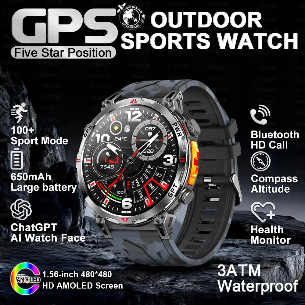 2026 New Ultra 650mAh Battery Smart Watch Built in GPS Compass 10ATM Waterproof Sports tracker Outdoors Military Smartwatches