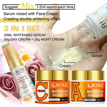 Vitamins C and Vitamins A Whitening Face Cream, Reduce Dark Spots, Clean Skin, Day and Night Facial Cream For All Skin Types