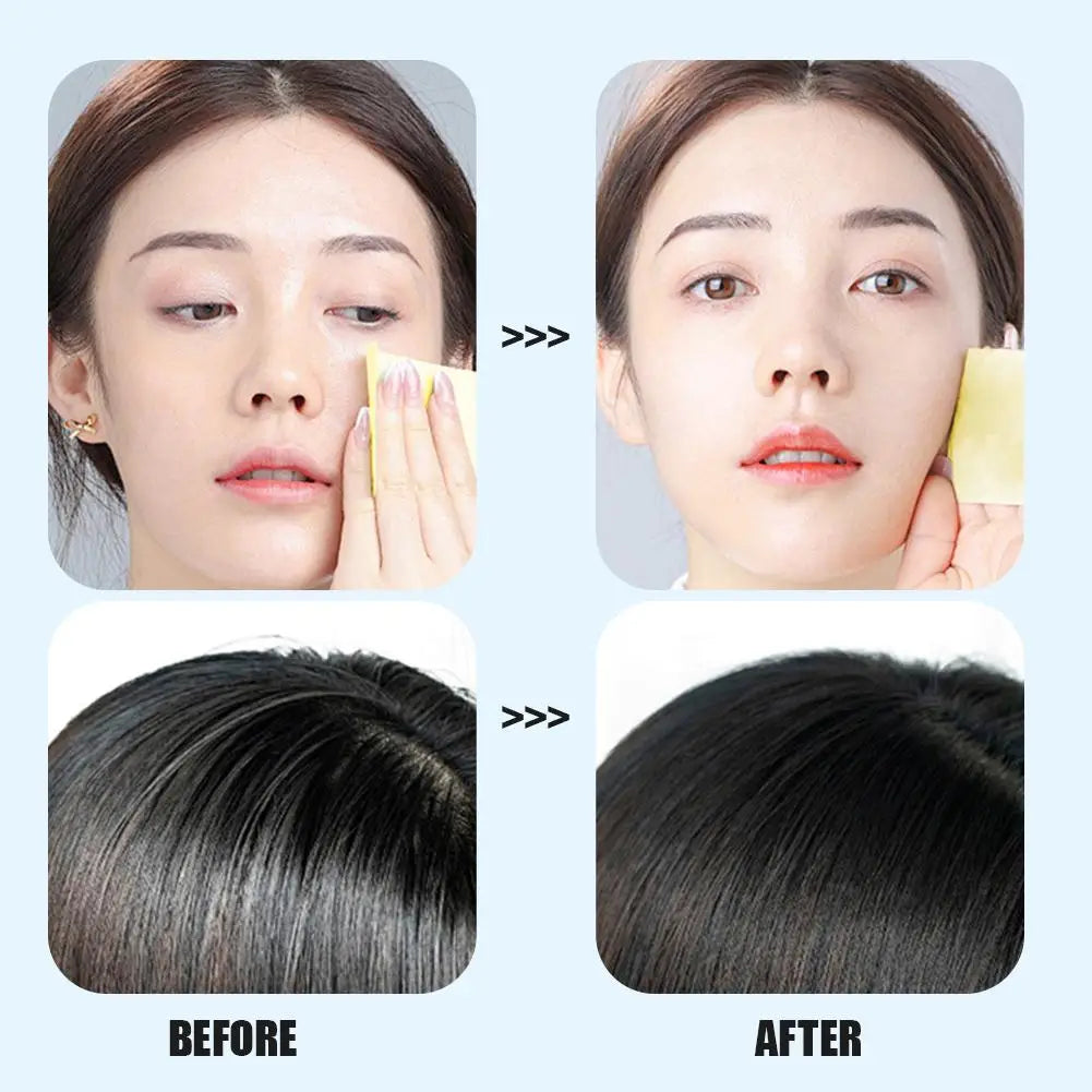 100PC Face Oil Blotting Papers with Mirror&Makeup Puff Instantly Control Facial Shine and Refresh Skin, Oil Control Care
