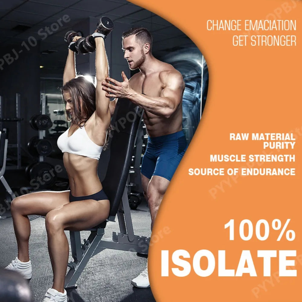 Whey Protein Isolate Powder Low Fat Supplement for Muscle Recovery and Lean Diet Sports Fitness Nutrition 1kg