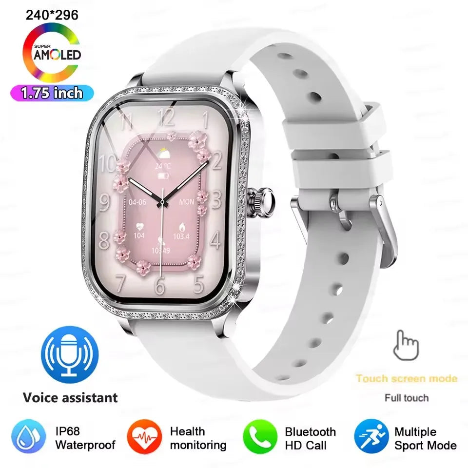 2026 New Smart Watch For Women Gift 1.75 Inch Full Touch Screen Sports Fitness Watches Bluetooth Calls Digital Smartwatch Ladies